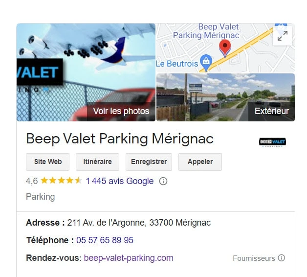 Google Beep Valet Parking Mérignac review