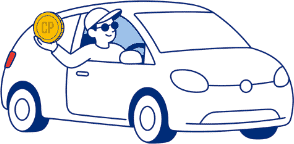 Client au volant de sa voiture qui revient stationner